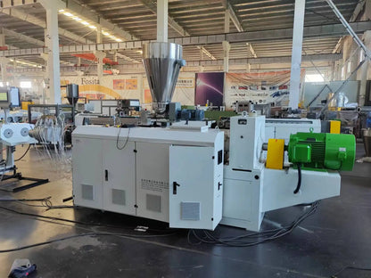 Fosita Plastic PVC WPC Conical Twin Screw Extruder Double Screw Extruder for Profile Pipe