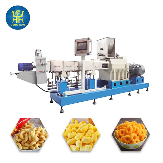 automatic corn puff making machine twin screw extruder south africa corn puffs machine snack food extruder