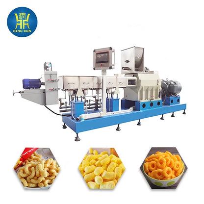 automatic corn puff making machine twin screw extruder south africa corn puffs machine snack food extruder