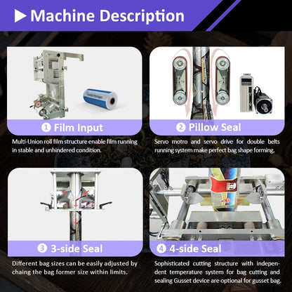 304 Automatic Cassava Wheat Flour Packaging Machine Vertical Powder Packing Machine