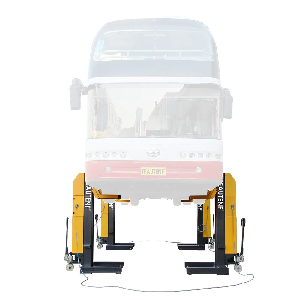 AUTENF 30 ton four columns commercial heavy duty truck lift electrical hydraulic 4 post car lift cabled bus lifter with ce