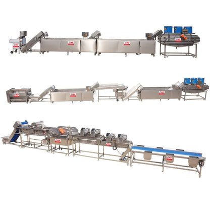 Customized vegetable processing line Chili peppers Cleaning punching dicing drying machines