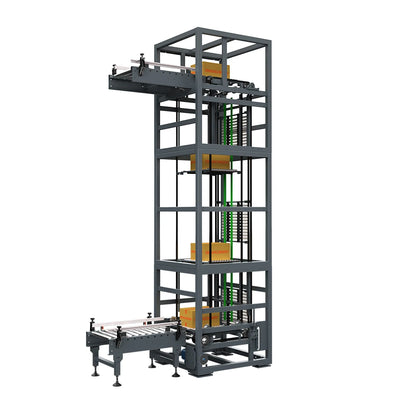 Continuous Vertical Transfer Conveyor System For Cartons, Bags, Pallet