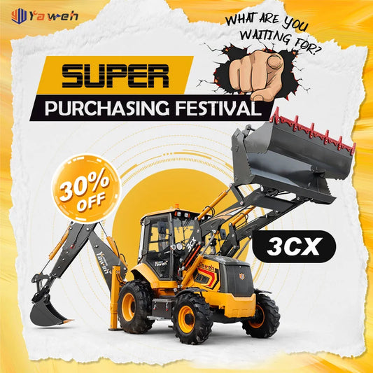 Yaweh Chinese New Small Compact tlb Tractor Mini 4WD 4x4 Wheel Towable Backhoe Loader Mini Retroexcavadora with price for sale