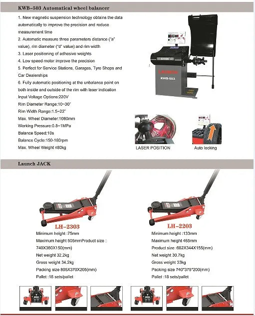 2022 Launch Solution-II standard Tire&maintenance equipment series for workshop repair maintain