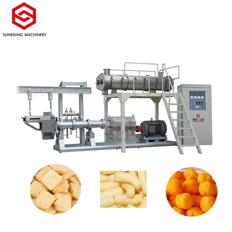 Automatic Extruded 150kg/h-1000kg/h puffed corn stick rice food extruder processing line machine