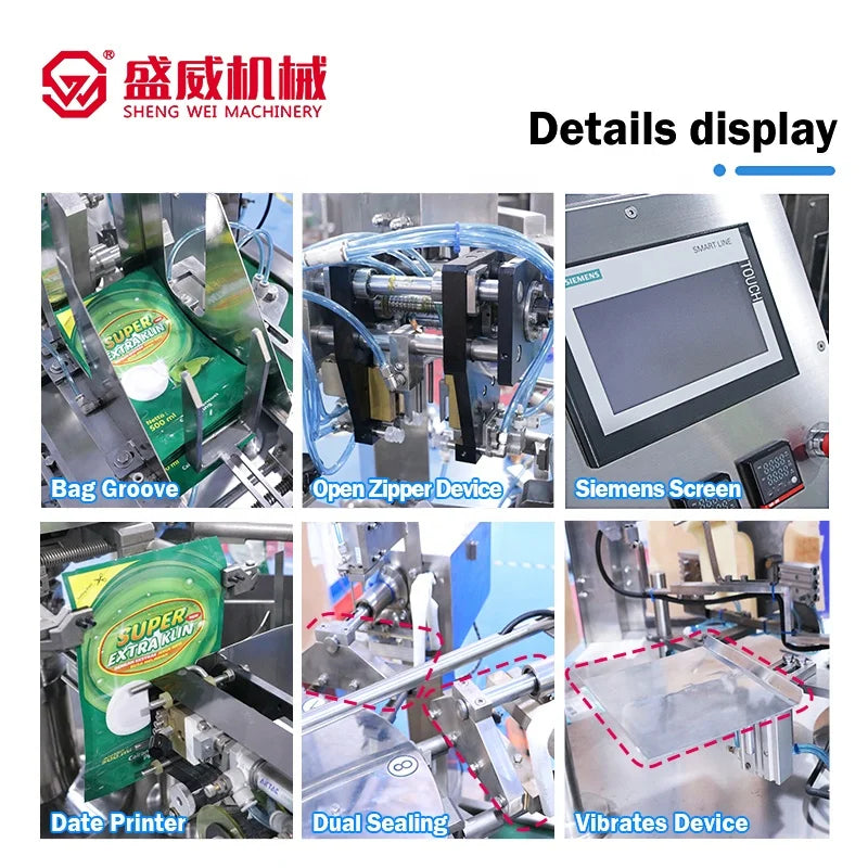 Automatic Premade Bag Stand Up Pouch Juice Liquid Packaging Washing Soap Laundry Detergent Drink Doypack Filling Packing Machine