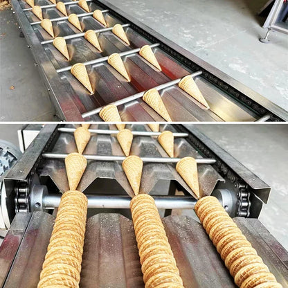 Automatic Mini High Quality Waffle Roll Bake Sugar Biscuit Ice Cream Cone Production Line Machine for Make