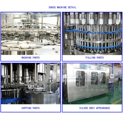 Sokos Automatic Complete 10000BPH Bottled Mineral Water Filling Line For Small Factory