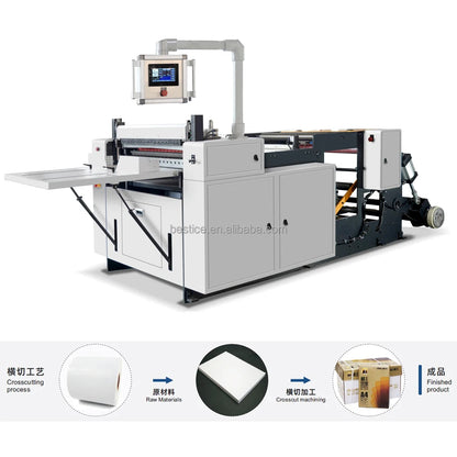 Automatic roll to sheet A2 A3 A4 paper cross cutting slitting making machine manufacturer