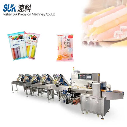 New Design Fully Automatic Popsicle Ice Lolly Packaging Machine Neatly Arranged Packaging Machine
