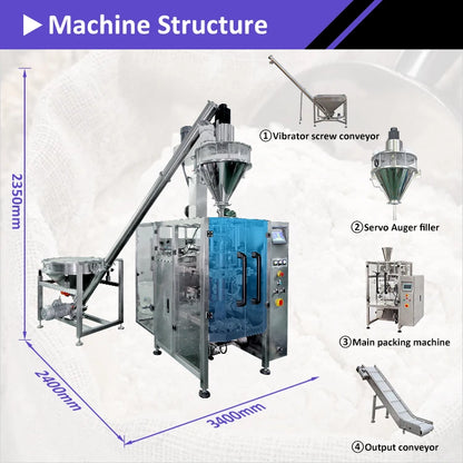 304 Automatic Cassava Wheat Flour Packaging Machine Vertical Powder Packing Machine
