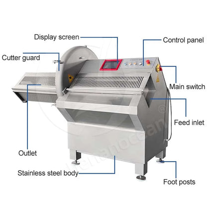 OCEAN Automatic Frozen Pork Belly Slice Machine Bacon Slicer Butcher Meat Steak Cut and Slice Machine