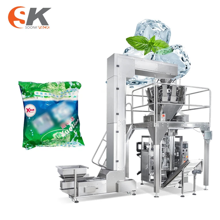 Multi-function Frozen Tube Ice Bag Block Packing Cubes Packaging Machines Vertical 1KG 2KG 5KG Ice Cube Bag Packing Machine