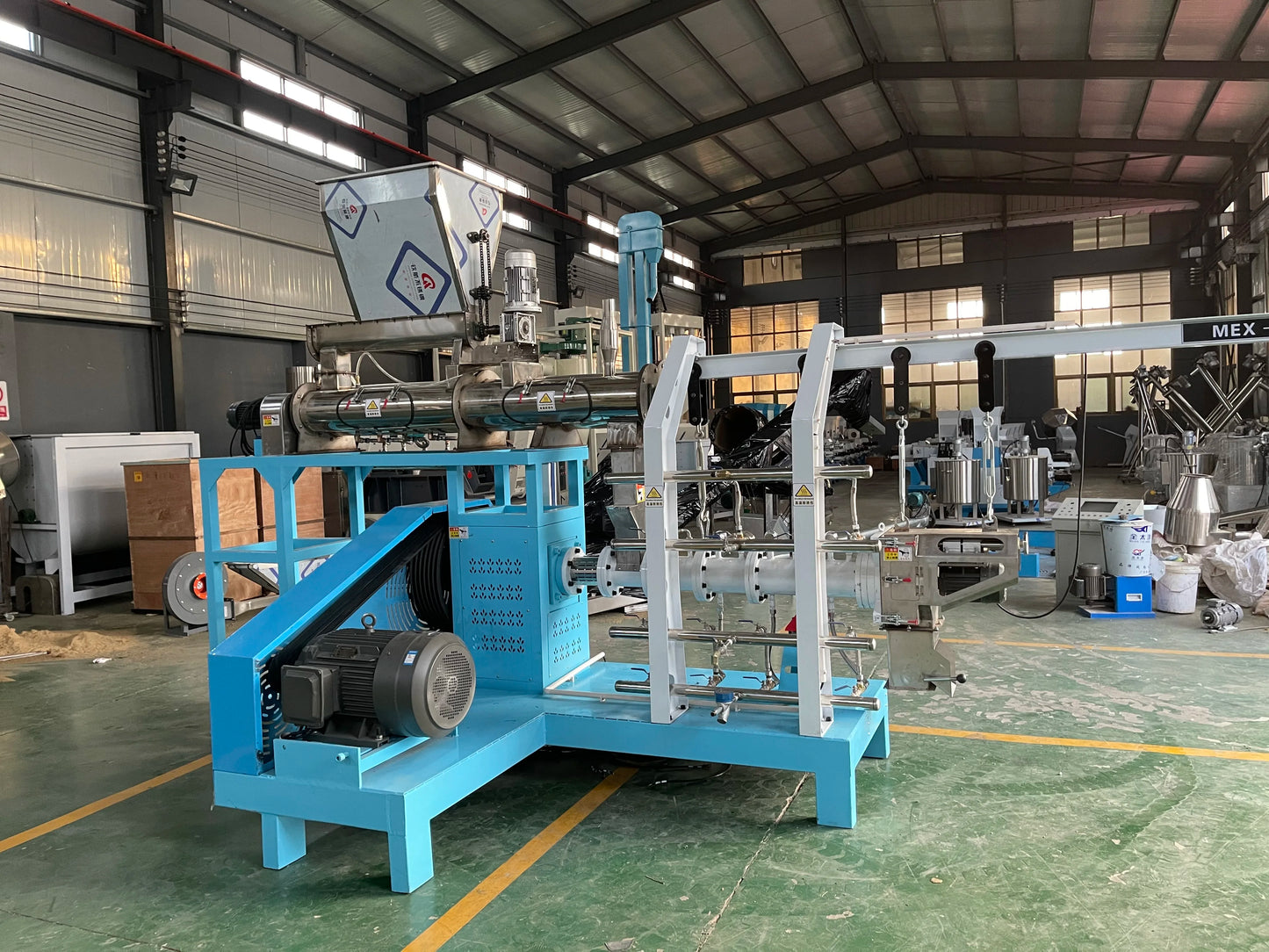 Twin Screw Wet Type Floating Fish Feed Extruder Machine