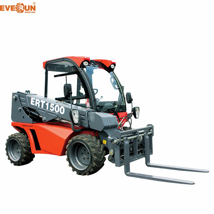 Everun New Designed ERT1500 1350kg small Agricultural loader Garden telescopic Wheel Loader