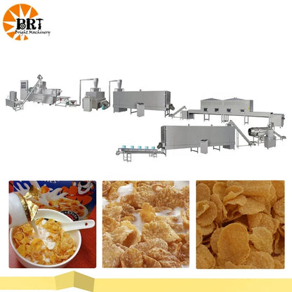 breakfast cereal manufacturing production line price corn flakes cereals processing drying extruder machine