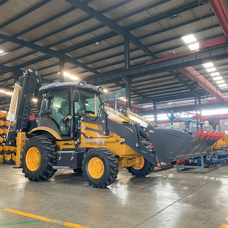 Shandong Factory Price High Quality Front Digger Loader 388 Model 4x4 Back Hoe Loader Excavator