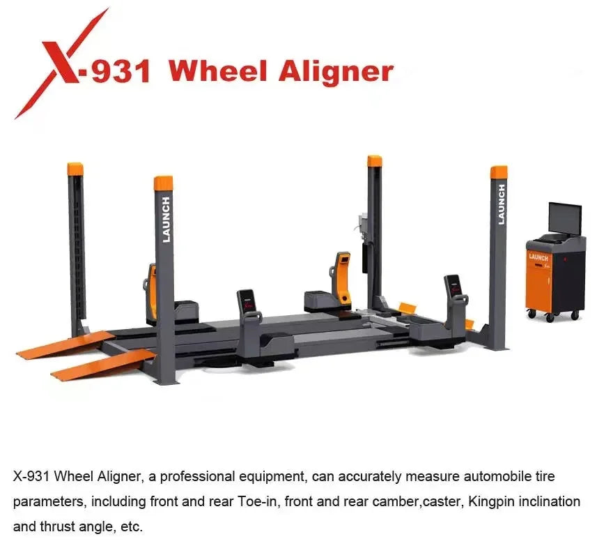 LAUNCH Touchless X-931Four wheel Wheel alignent & TLT455W Four post car lift