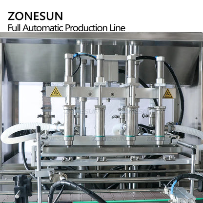 ZONESUN Automatic 4 Heads Servo Motor Plastic Liquor Wine Juice Drinks Irregular Bottle Filling Capping Machine Production Line