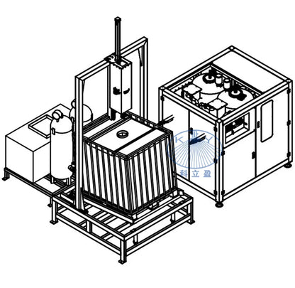 IBC cleaning equipment, semi-automatic tote blaster, ibc tote cleaner