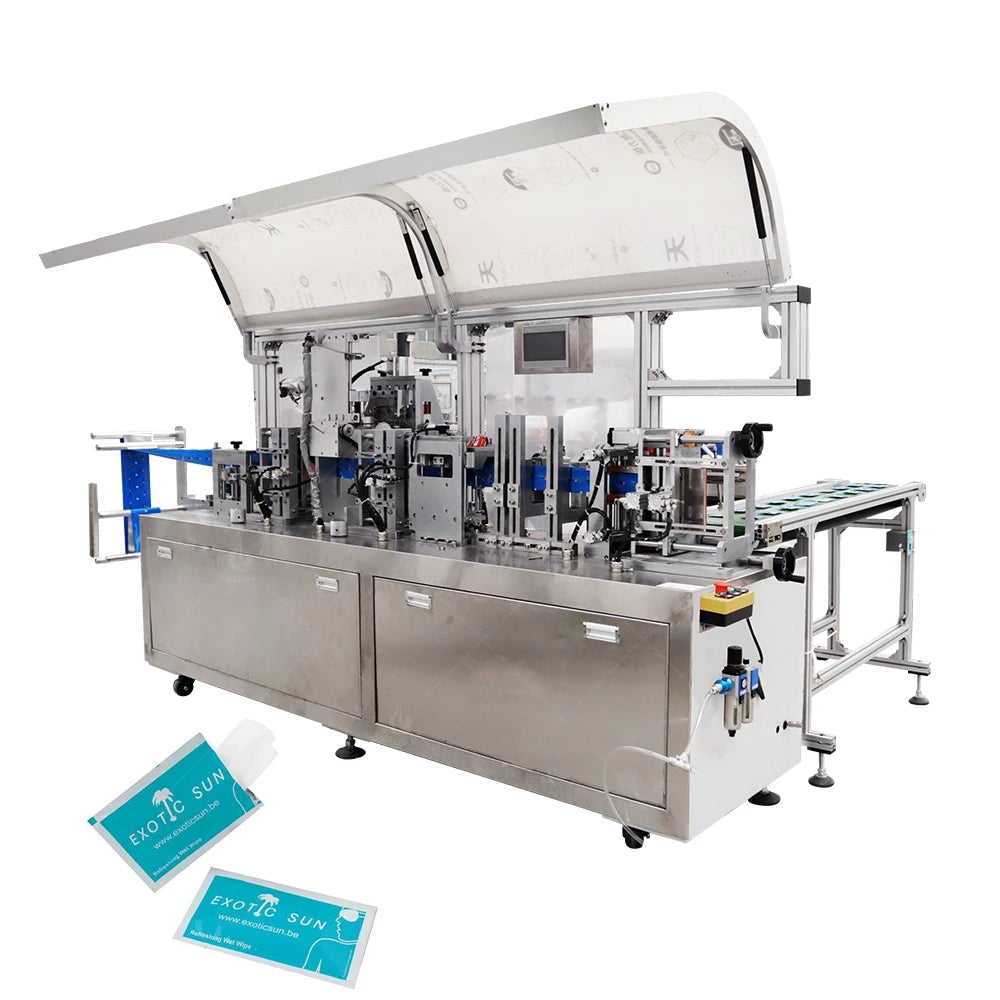 High Quality Single Sachet Wet Wipes Making Machine 4-Side Sealing 1pc/pack Makeup Remover Wet Tissue Production