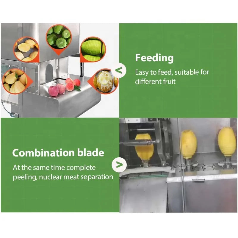 Industrial Automatic Pear Lemon Persimmon Dragon Fruit Orange Mango Slice Slicer Peeler Cut Peel Machine and Cut