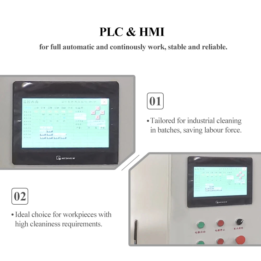 Tullker 135L Five Tanks PLC Automatic Cleaning Machine HMI Mechanical Manipulator Automated Industrial Ultrasonic Cleaner