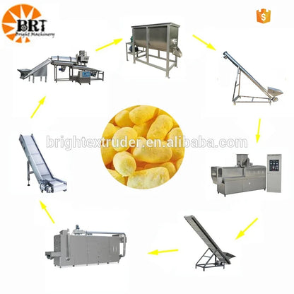 automatic corn snack extruder corn puff snacks extruding machinery double screw puff snacks food machine