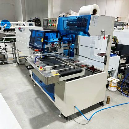 automatic multifunction sealing packing shrinking and labeling machine for masking film and paper masker roll