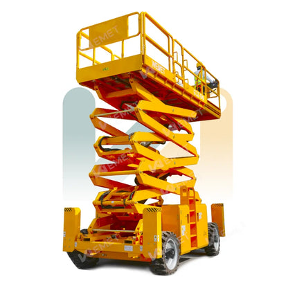 self-propelled rough terrain scissor lift mobile hydraulic diseal off road scissor lift work platform With Outriggers