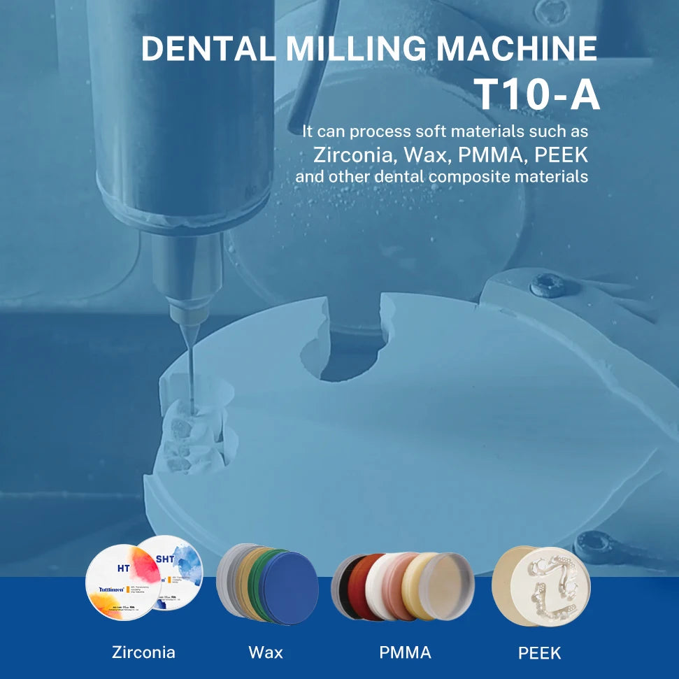 Tuttlingen 5 axis  Dental Milling Machine T10-A model milling zirconia pmma peek High Efficiency Dental Implant Cnc Machine