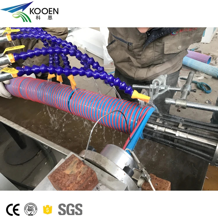 Plastic PVC spiral suction reinforced soft hose pipe extruder extrusion production line making machine