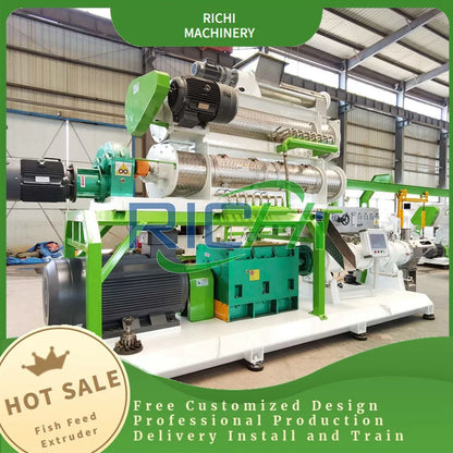 China Manufacturer RICHI 1-12T/H Aquatic Floating Fish Food Extruder
