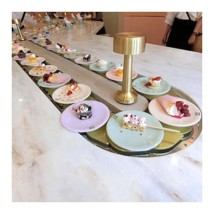 Restaurants Sushi Hotpot Buffet Dessert Stainless Steel Rotary Sushi Conveyor Belt System