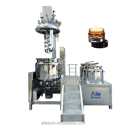 Aile 50L 100L 200L 300L 500L liquid foundation face cream vacuum making machine vacuum homogenizing mixer equipment