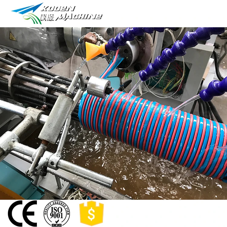 Plastic PVC spiral suction reinforced soft hose pipe extruder extrusion production line making machine