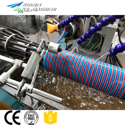 Plastic PVC spiral suction reinforced soft hose pipe extruder extrusion production line making machine