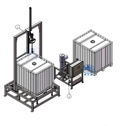 IBC cleaning equipment, semi-automatic tote blaster, ibc tote cleaner
