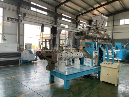 Twin Screw Wet Type Floating Fish Feed Extruder Machine