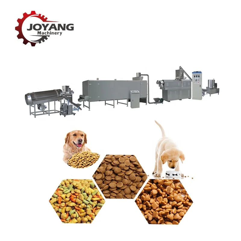 CE Certification Fully Automatic Dry Pet Food Extruder Dog Kibble Making Machine Cat Food Production Line
