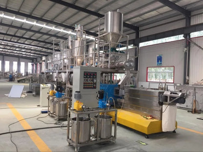 100kg-6ton/h twin screw extruder automatic dry kibble pet food extruder
