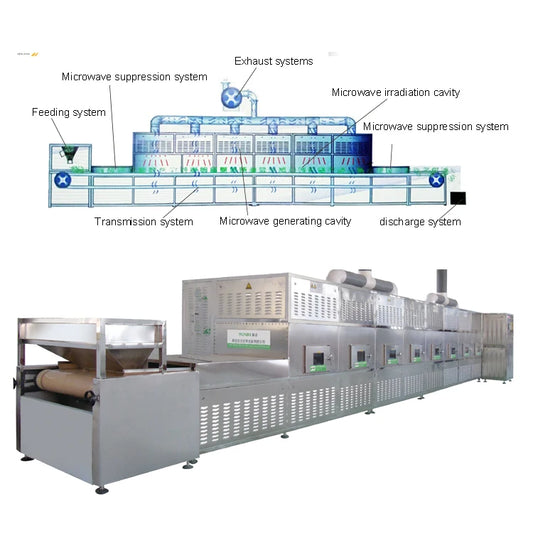 Maggots Conveyor Belt Microwave Tunnel Dryer