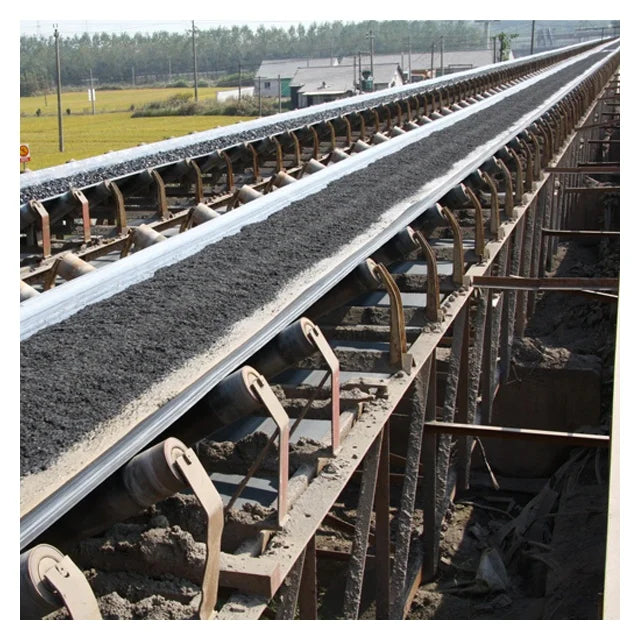 Heavy Duty Feeding Carbon Steel Industrial Powder Bulk Material Rubber Cement Coal Flat Belt Conveyor Machine