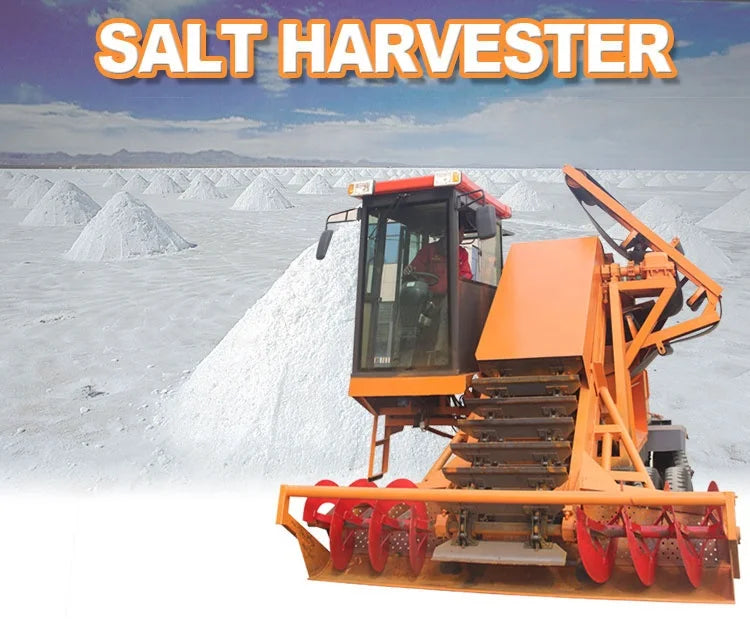 Shuliy big sea salt crushing and harvesting machine sea salt combine harvester