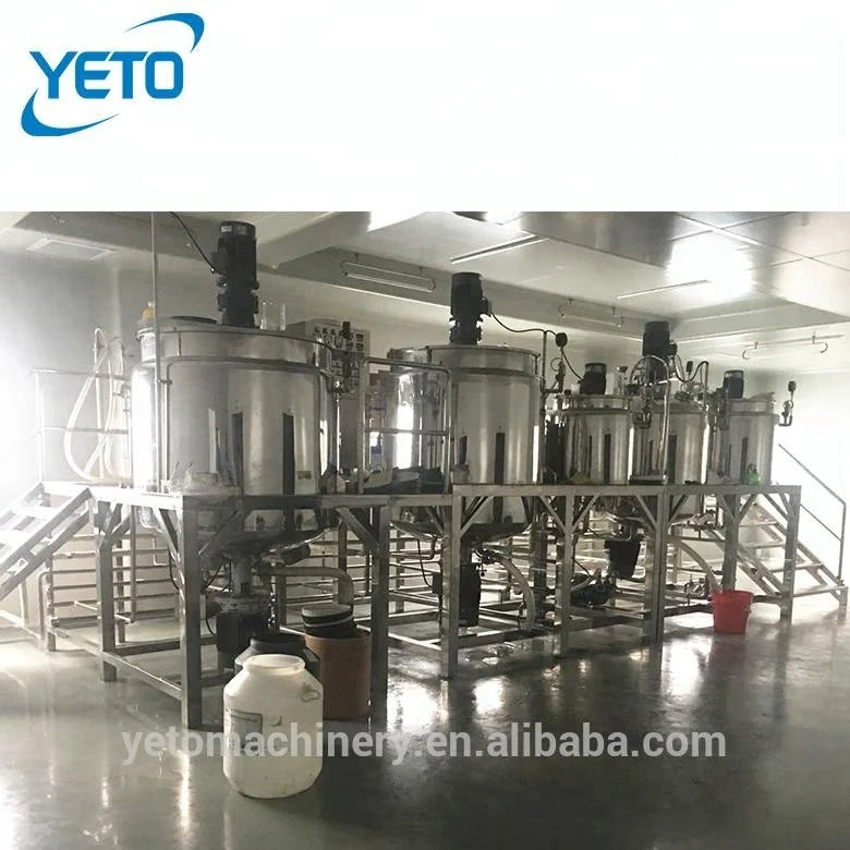 YETO 1000L homogenizer Mixer with Agitator tank for making liquid soap shampoo lotion gel electric heating mixing machine