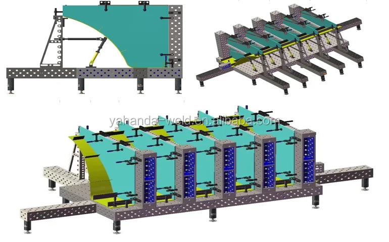 3D welding table with rail system for change position quickly as per welding needs