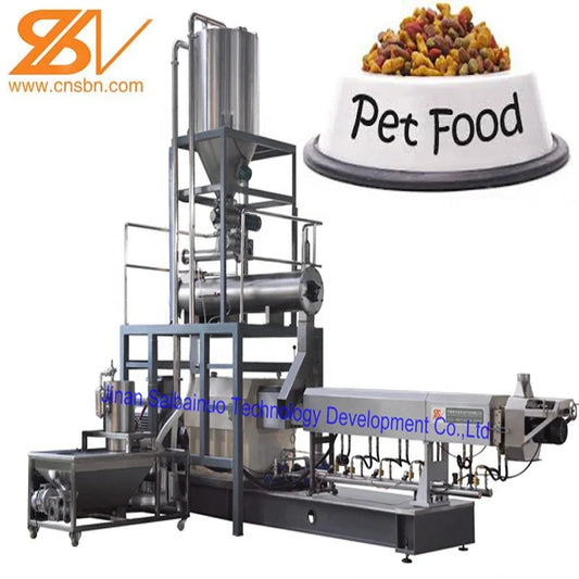 100kg-6ton/h twin screw extruder automatic dry kibble pet food extruder