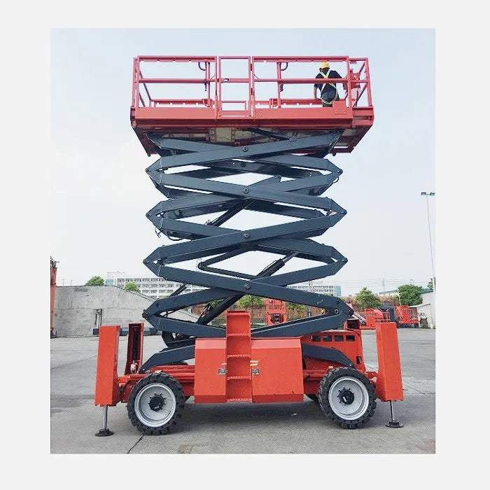 Work Platform Off Road 8m 10m 12m 14m 16m Rough Terrain Scissor Lift With Diesel Engine