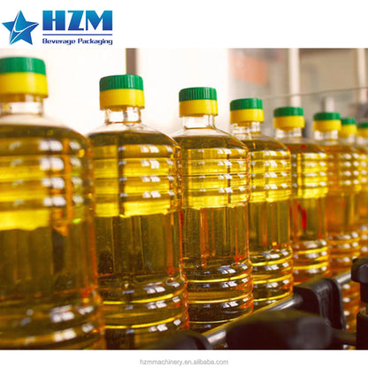 Automatic Edible Sunflower Oil Bottling Packaging Production Line / Plastic Bottle Cooking Oil Filling Capping Machine